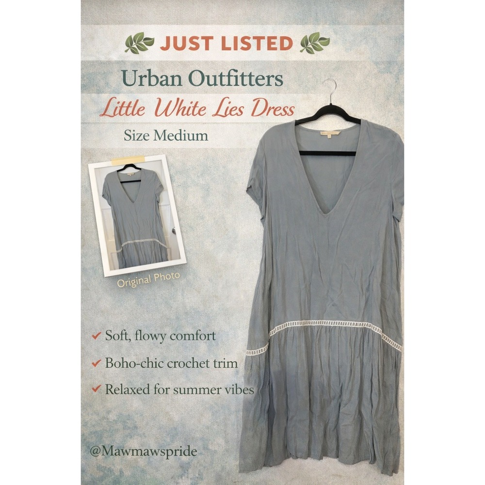 Urban Outfitters Little White Lies 1920s vibe  V-Neck Boho Retro Dress M